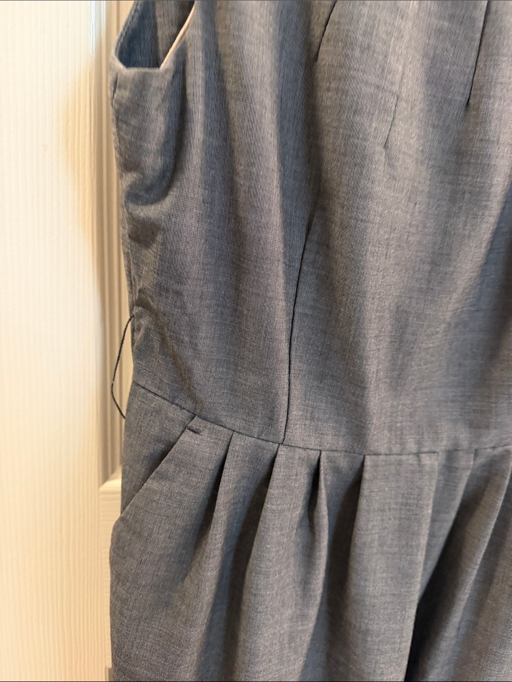 H&M Charcoal Gray Pleated Waist Midi Dress - Picture 8 of 12